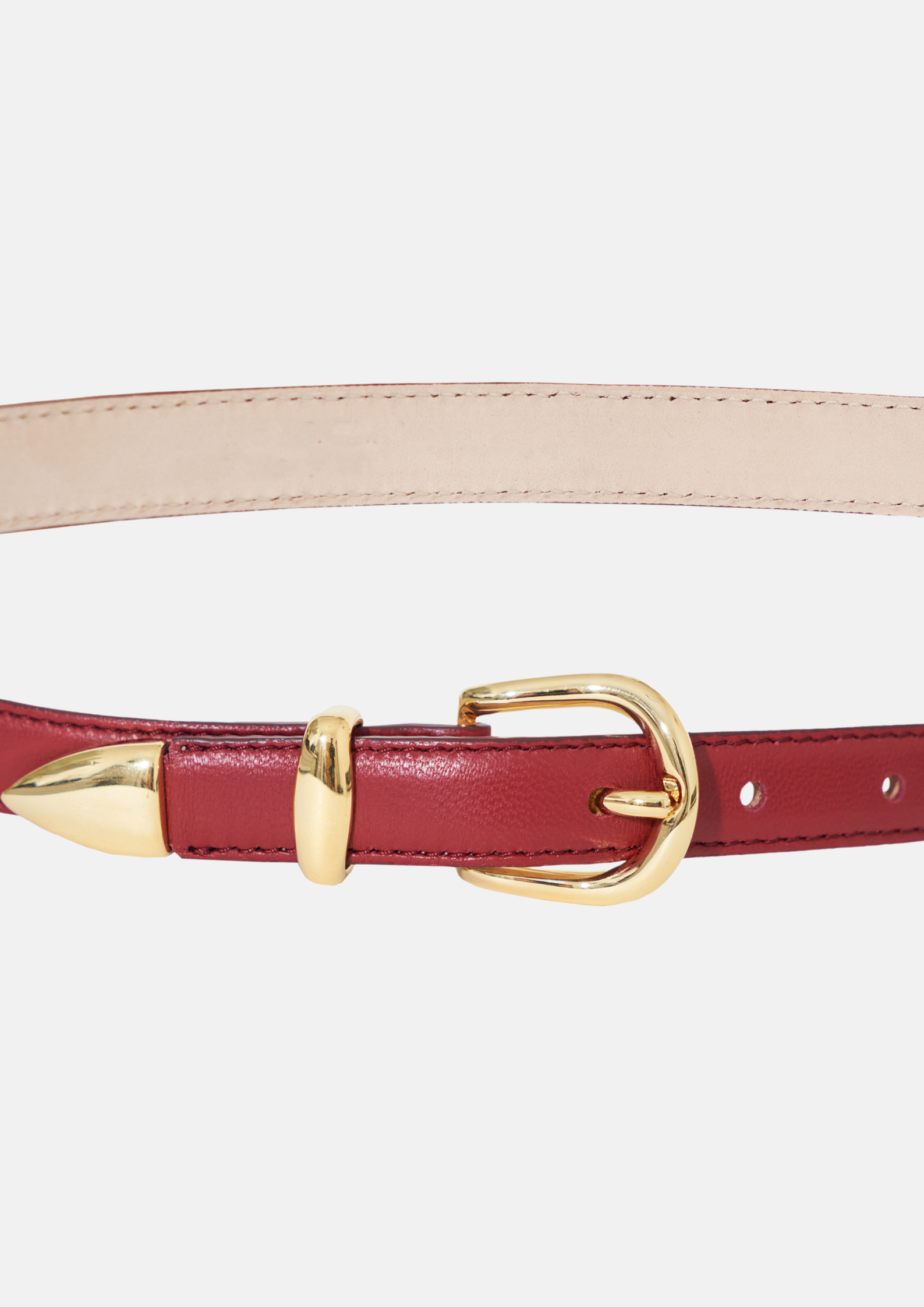 Lipstick Red Leather Belt
