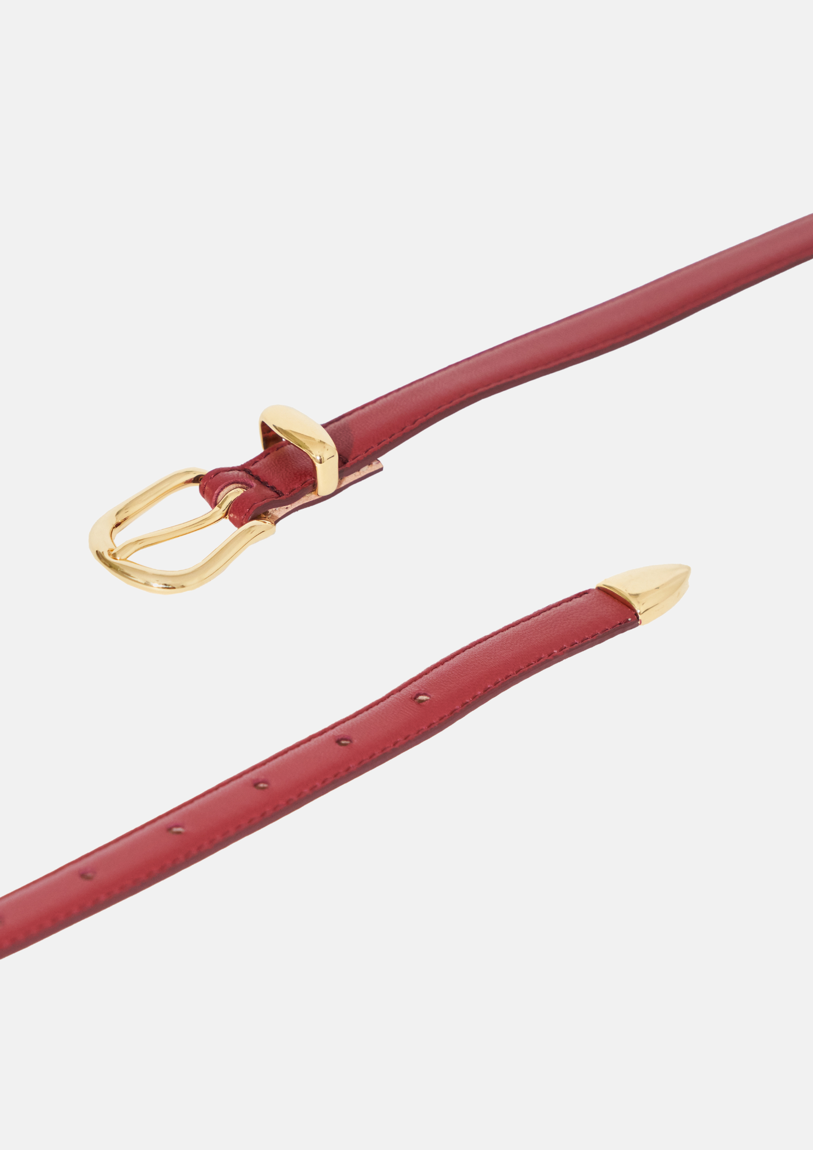 Lipstick Red Leather Belt